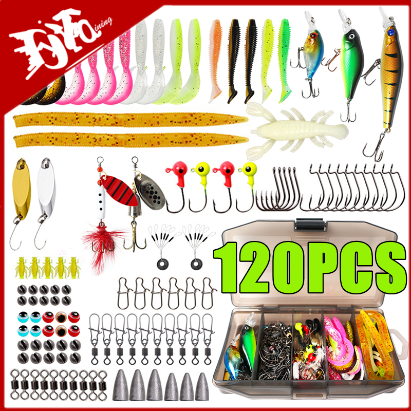 New 120PCS Fishing Lure Set So – Fishing Lure Spinnerbait Bewertung und Preis