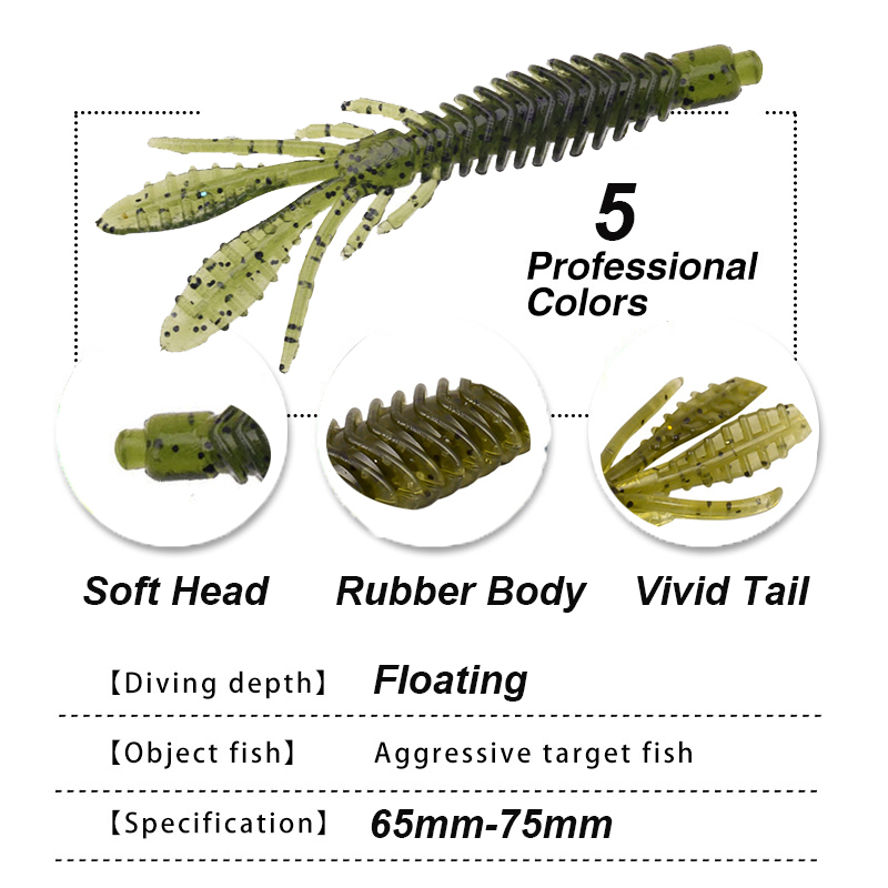 WESTBASS 5PCS Soft Larva Baits – Fishing Lure Soft Plastic Bewertung und Preis